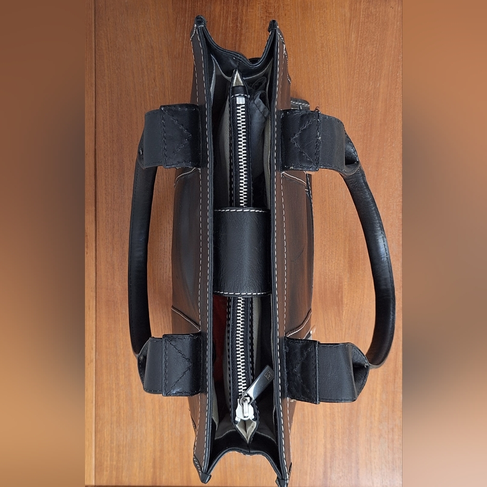 Michael Kors Leather Laptop Bag Work Tote Shoulder Structured Corpcore Black - Picture 5 of 14